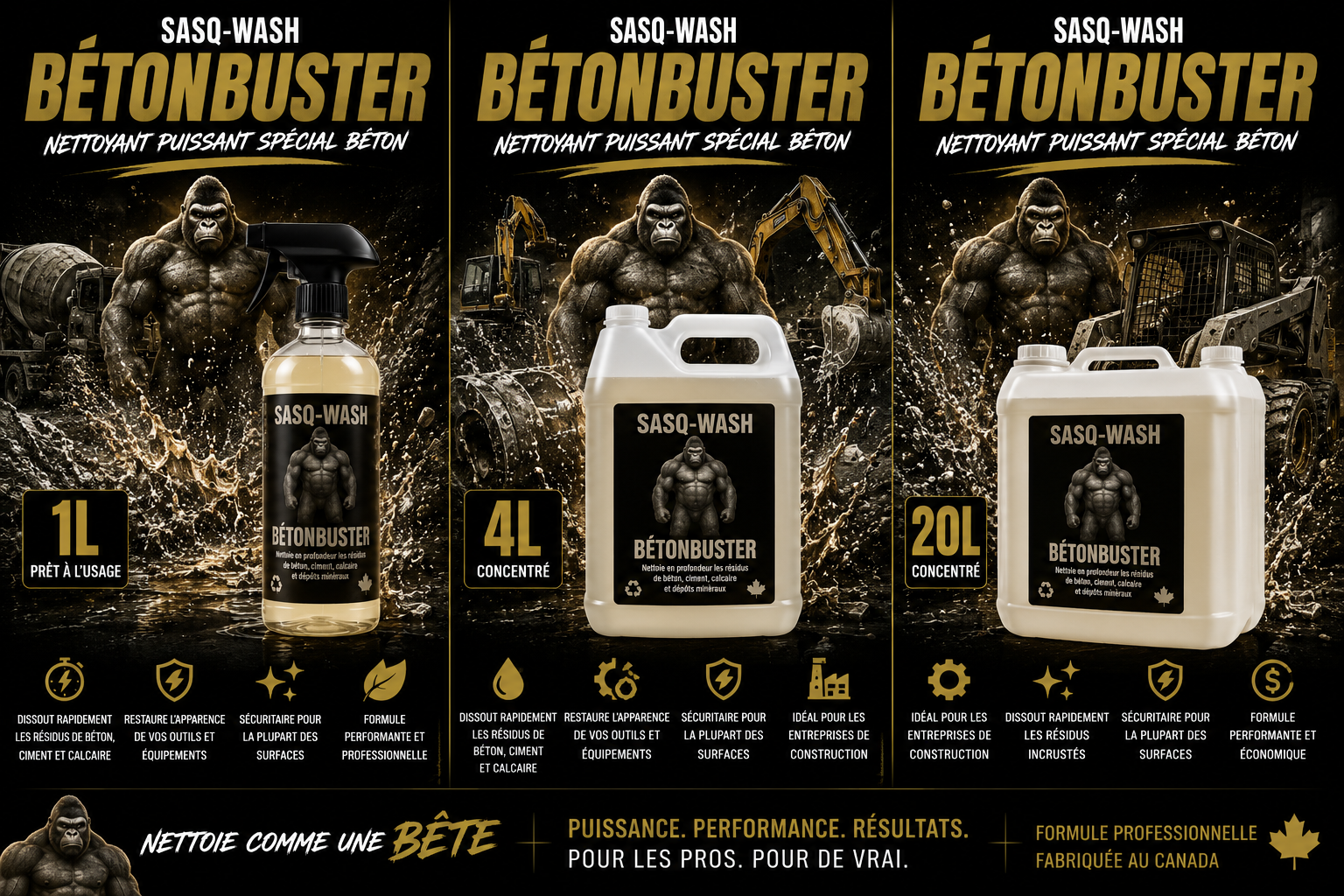SASO-WASH BétonBuster – Nettoyant Dissolvant Béton, Ciment et Calcaire