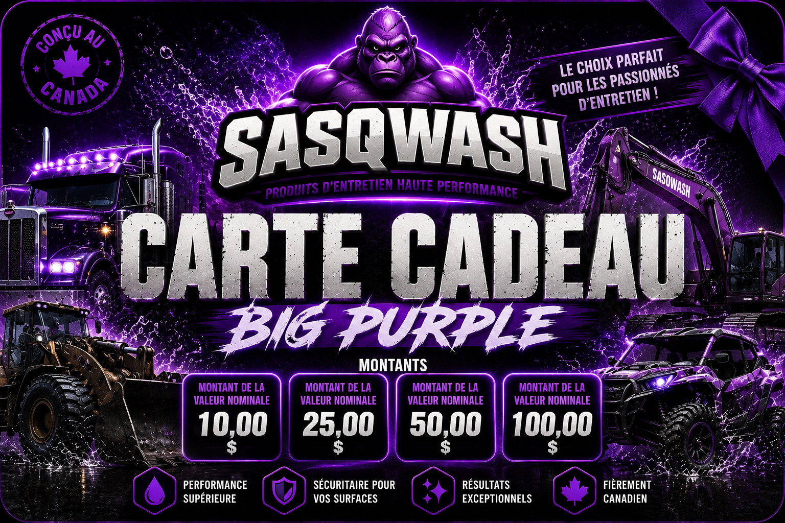 🔥 Carte Cadeau Big Purple Distribution (SASQ-WASH) 🔥