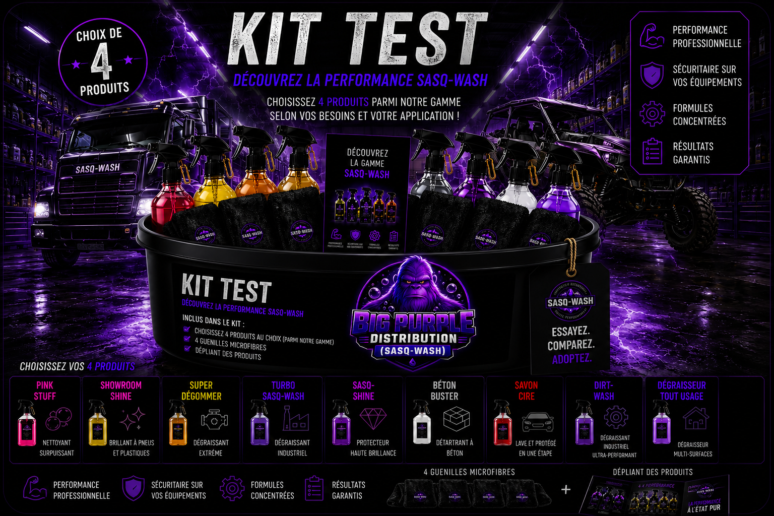 Kit Test SASQ-Wash – Choix de 4 Produits