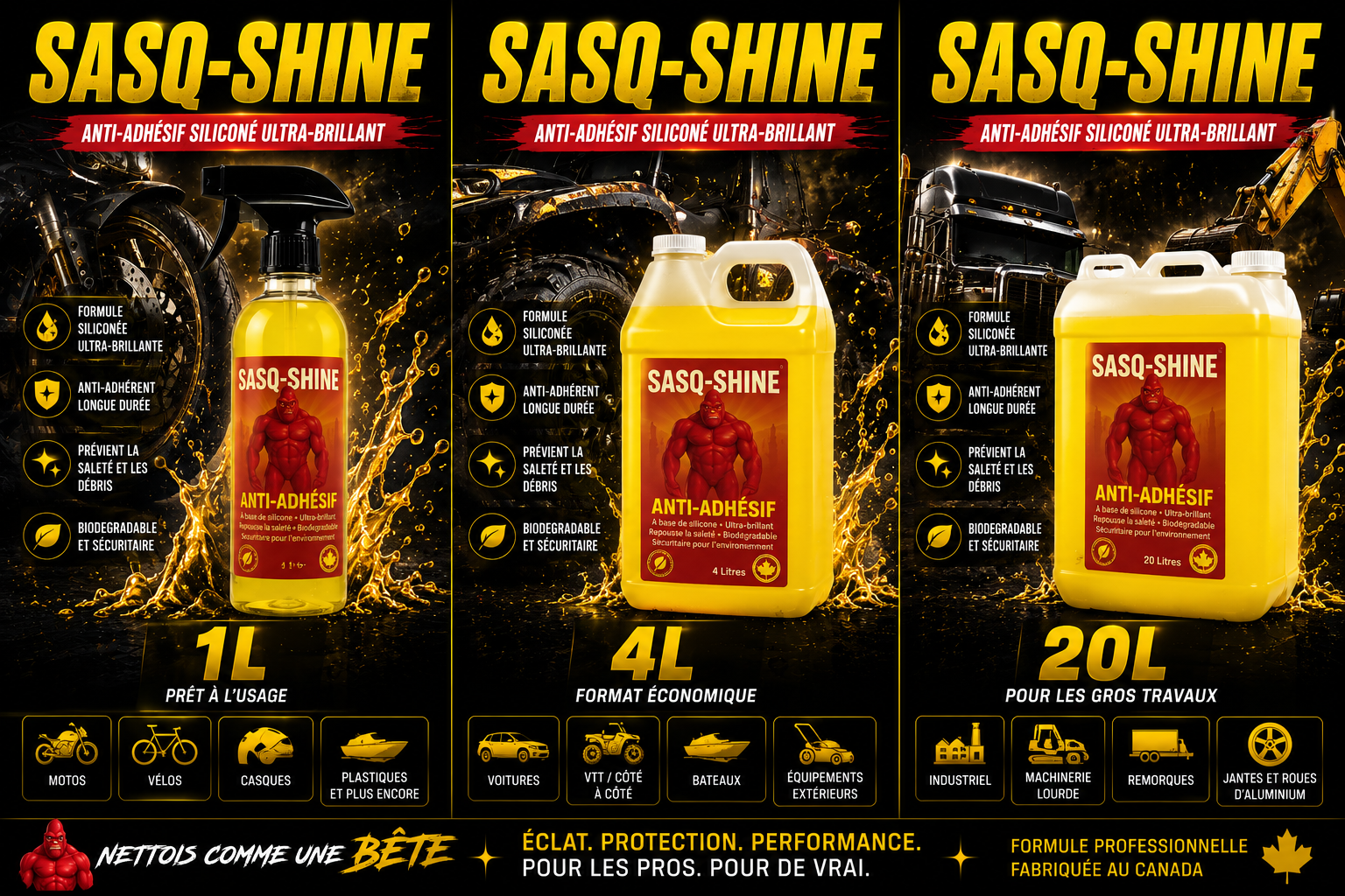 SASQ-SHINE – Formule anti-adhésive siliconnée ultra-brillante